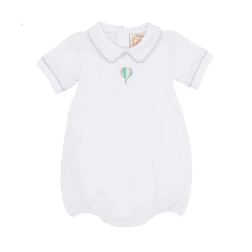 Beaufort Bonnet Biltmore Bubble - Worth Ave White w/ Hot Air Balloon Embroidery